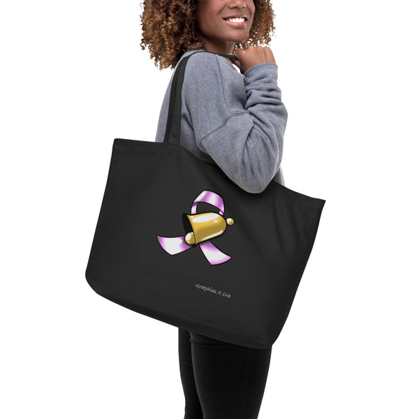 “RING THE BELL” Large organic tote bag